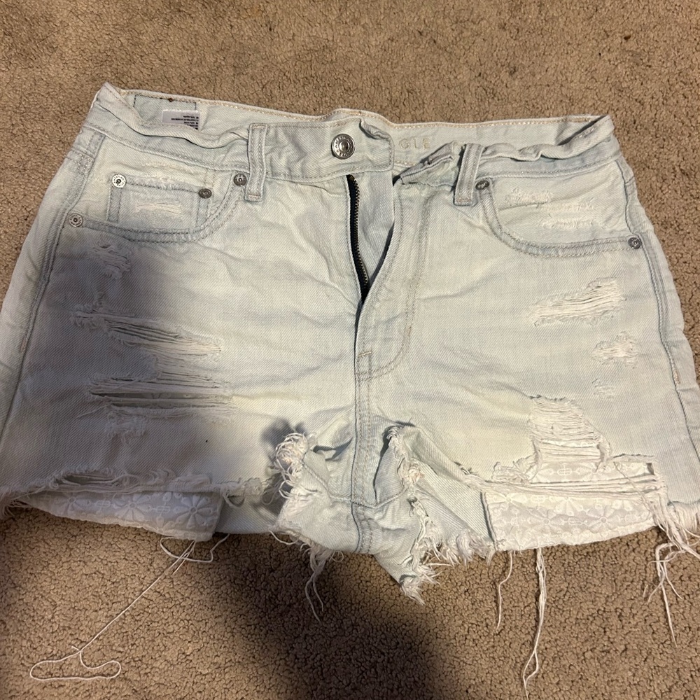 American eagle high waisted light washed Jean shorts